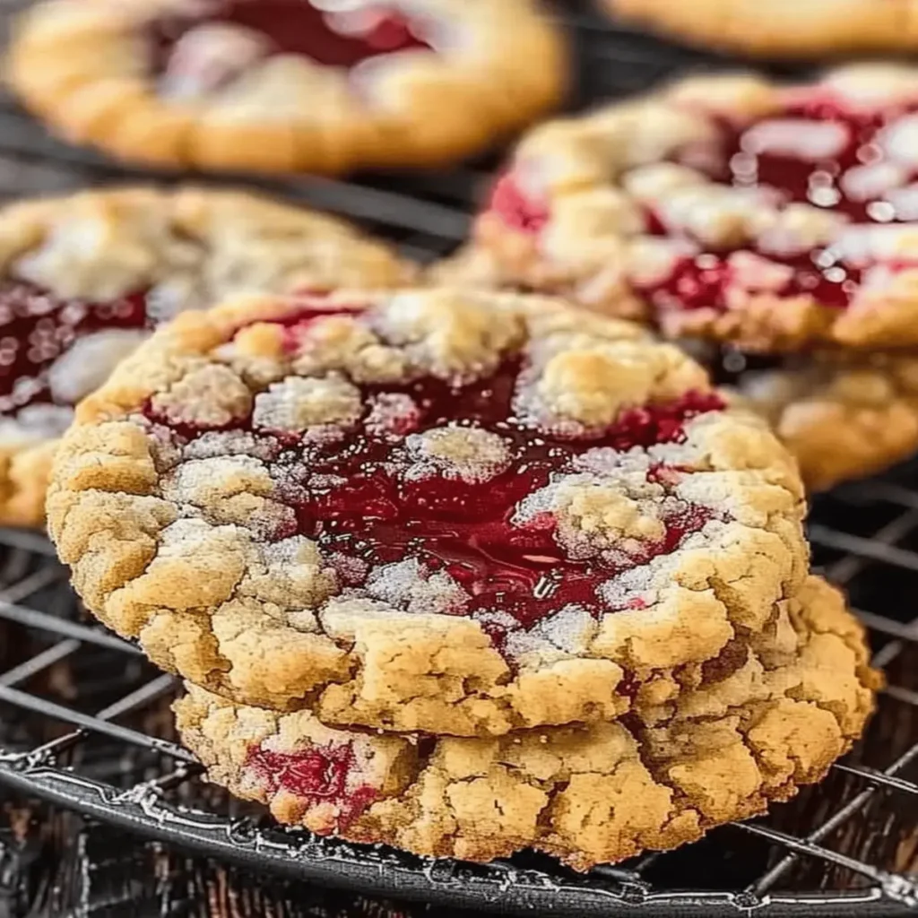 Buttery Raspberry Crumble Cookies with a Sweet Jam Filling: A Treat That’s Hard to Resist