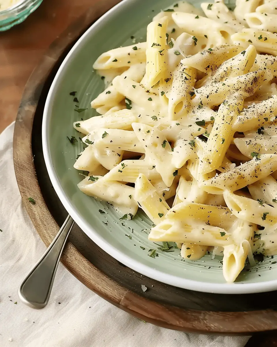 Creamy Garlic Penne Pasta: Indulgent Comfort with Turkey Bacon