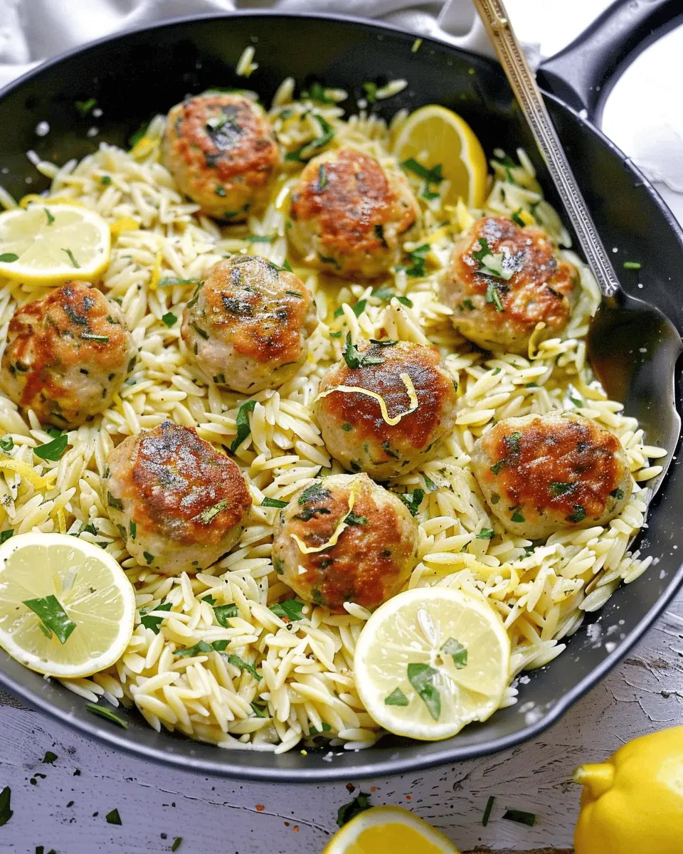 Easy Greek Chicken Meatballs with Lemon Orzo for a Fresh Meal