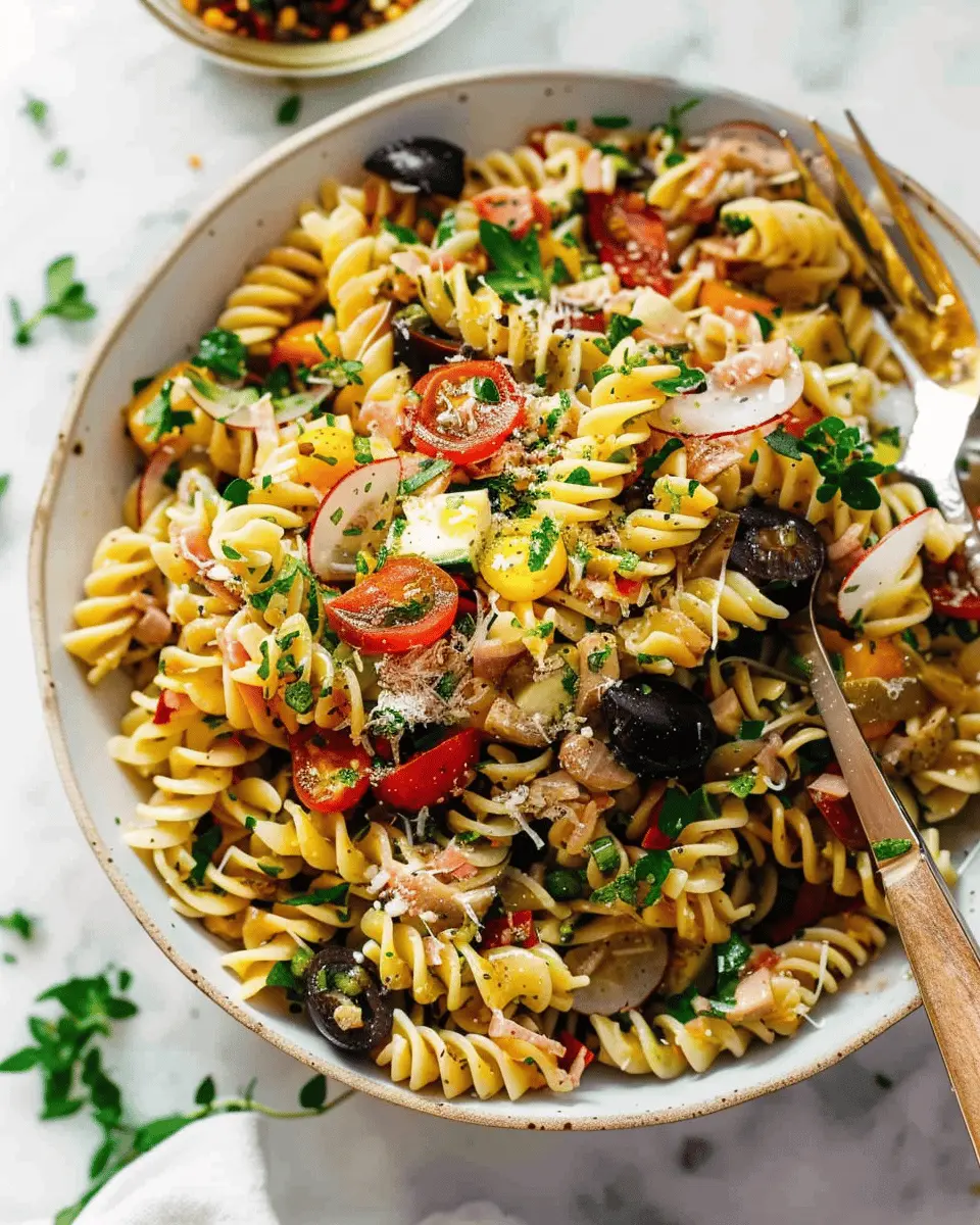 Easy Pasta Salad with Turkey Bacon and Chicken Ham for Summer Bliss