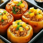 Teriyaki Pineapple Chicken & Rice Stuffed Peppers