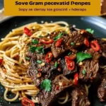 Sweet and Spicy Garlic Steak Pasta