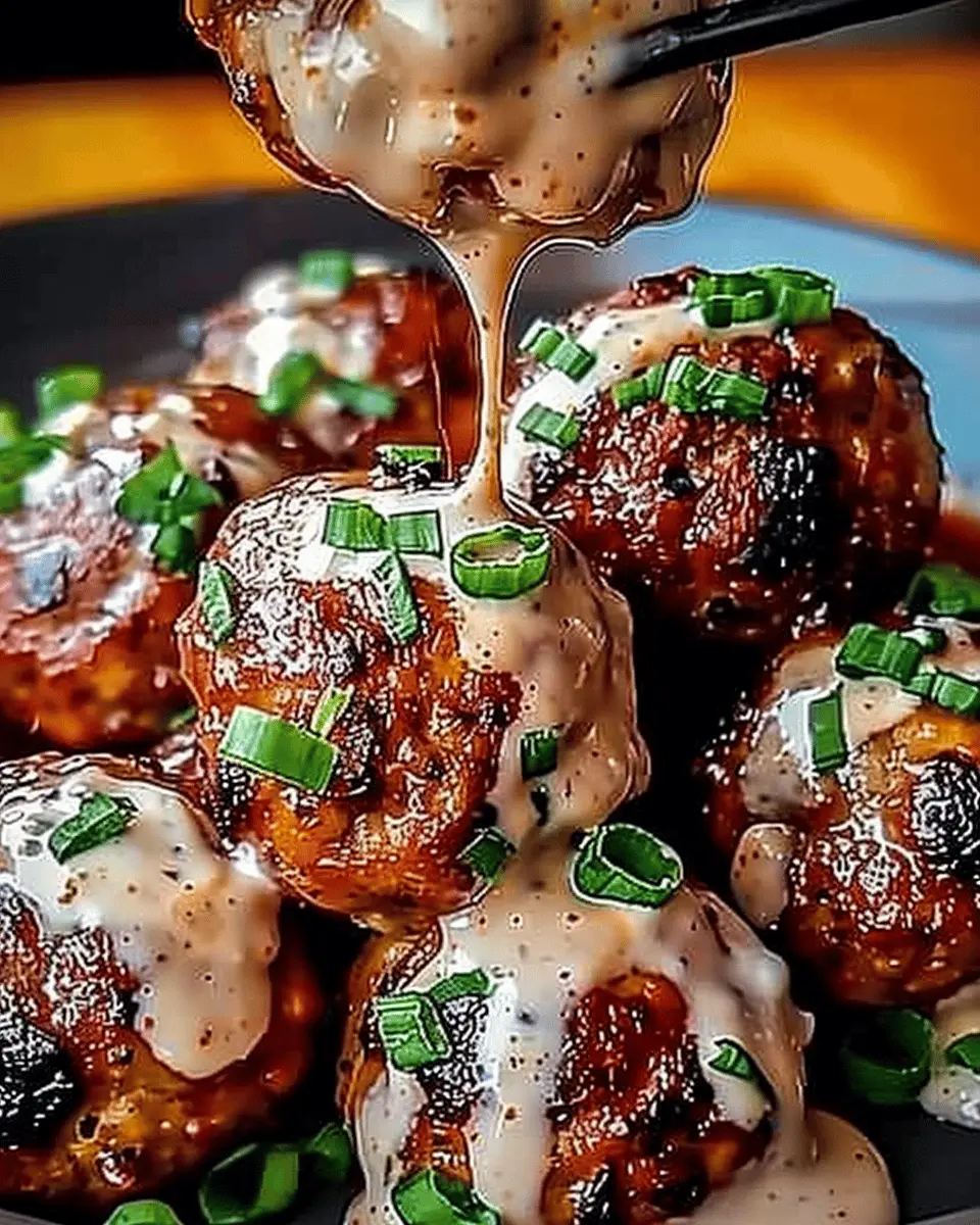 Korean BBQ Meatballs: Juicy Flavors with Spicy Mayo Dip