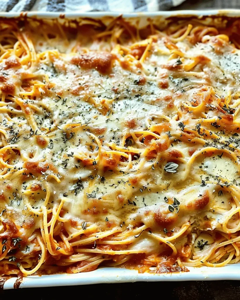 Baked Cream Cheese Spaghetti Casserole