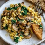 Mushroom-Spinach Scrambled Eggs