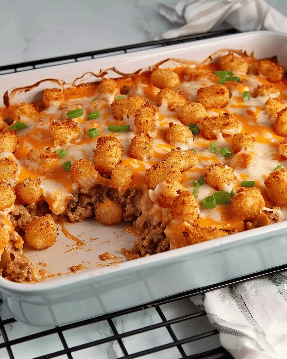 Tater Tot Casserole: Indulgent Comfort Food with Turkey Bacon