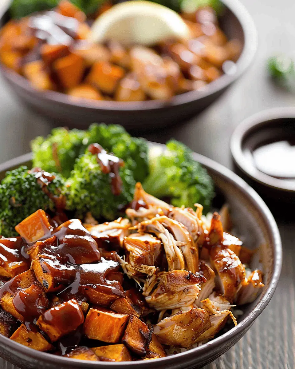 BBQ Chicken & Roasted Sweet Potato Bowls for a Satisfying Dinner