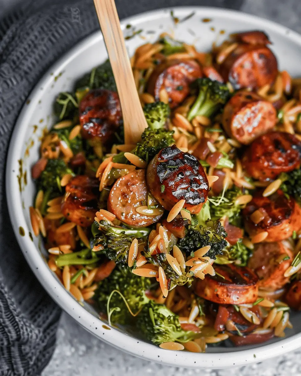 Chicken Sausage Broccoli Orzo Skillet: Easy One-Pan Delight