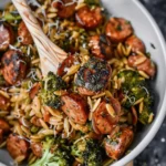 Chicken Sausage, Broccoli, and Orzo Skillet