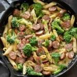 Creamy Kielbasa Broccoli Skillet