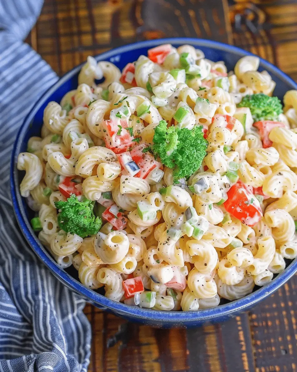 Creamy Pasta Salad with Turkey Bacon and Chicken Ham Delight