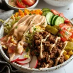 Deconstructed Healthy Hamburger Bowls