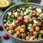 Feta and Cranberry Chickpeas with Lemon Vinaigrette
