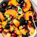 Honey Lime Basil Peach Fruit Salad