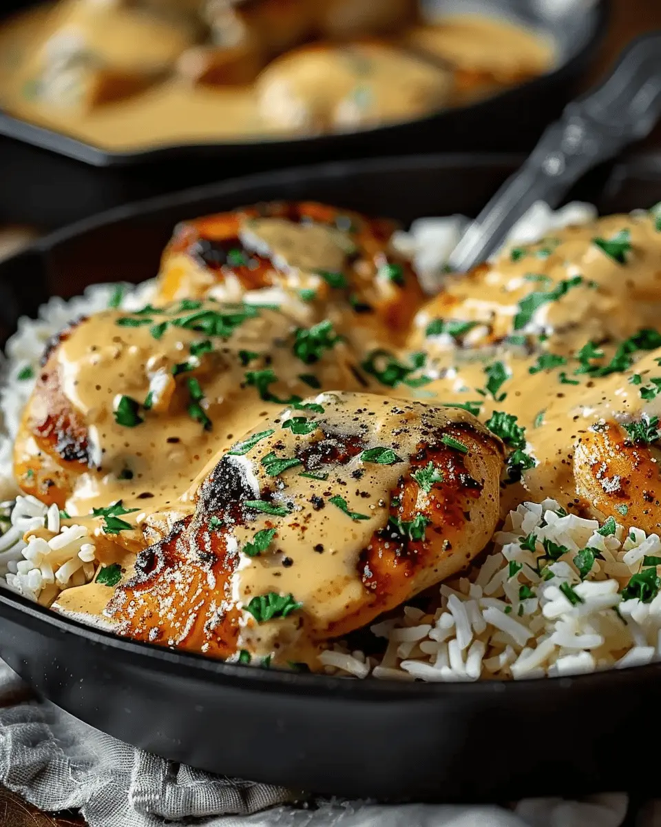 Sizzle Up Creamy Smothered Chicken and Rice: Indulgent Comfort Food