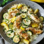 Skillet Lemon Parmesan Chicken Zucchini and Squash