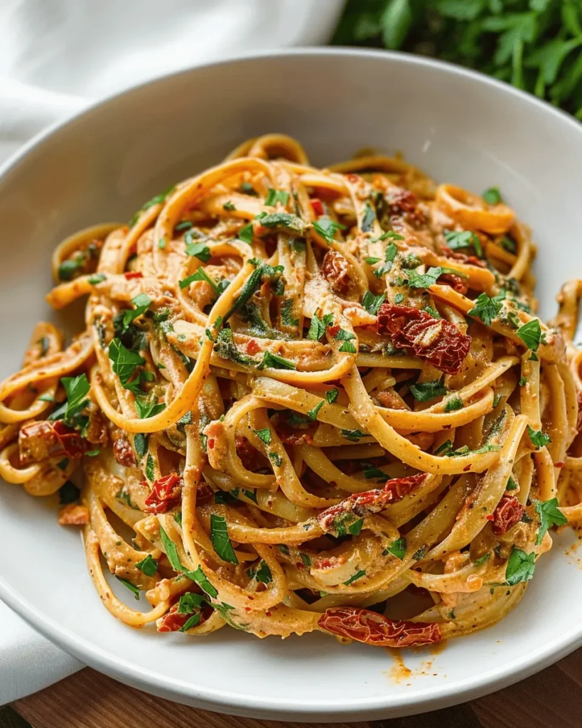 Vegan Creamy Sun Dried Tomato Pasta