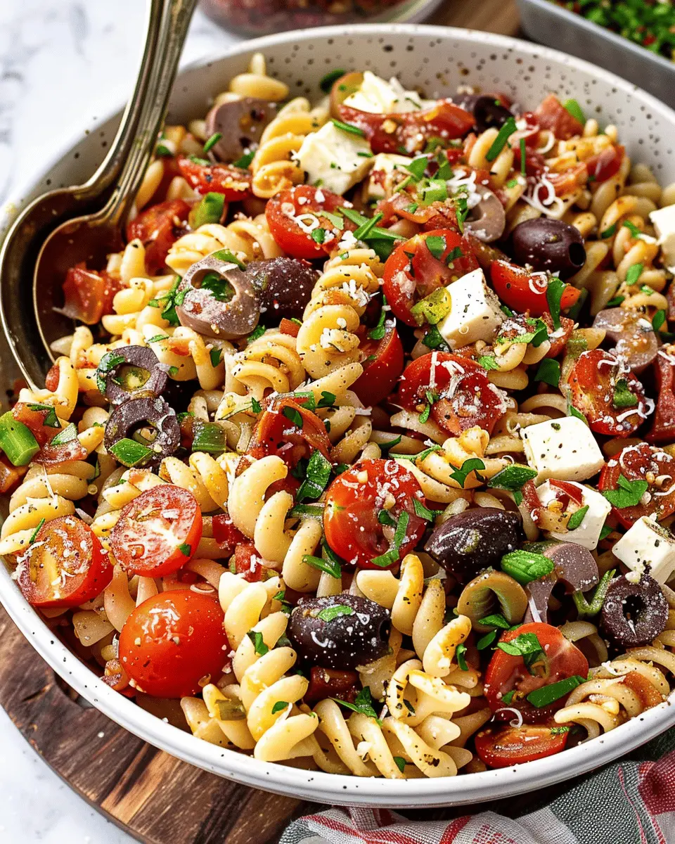 Italian Dressing Pasta Salad with Turkey Bacon and Chicken Ham Delight