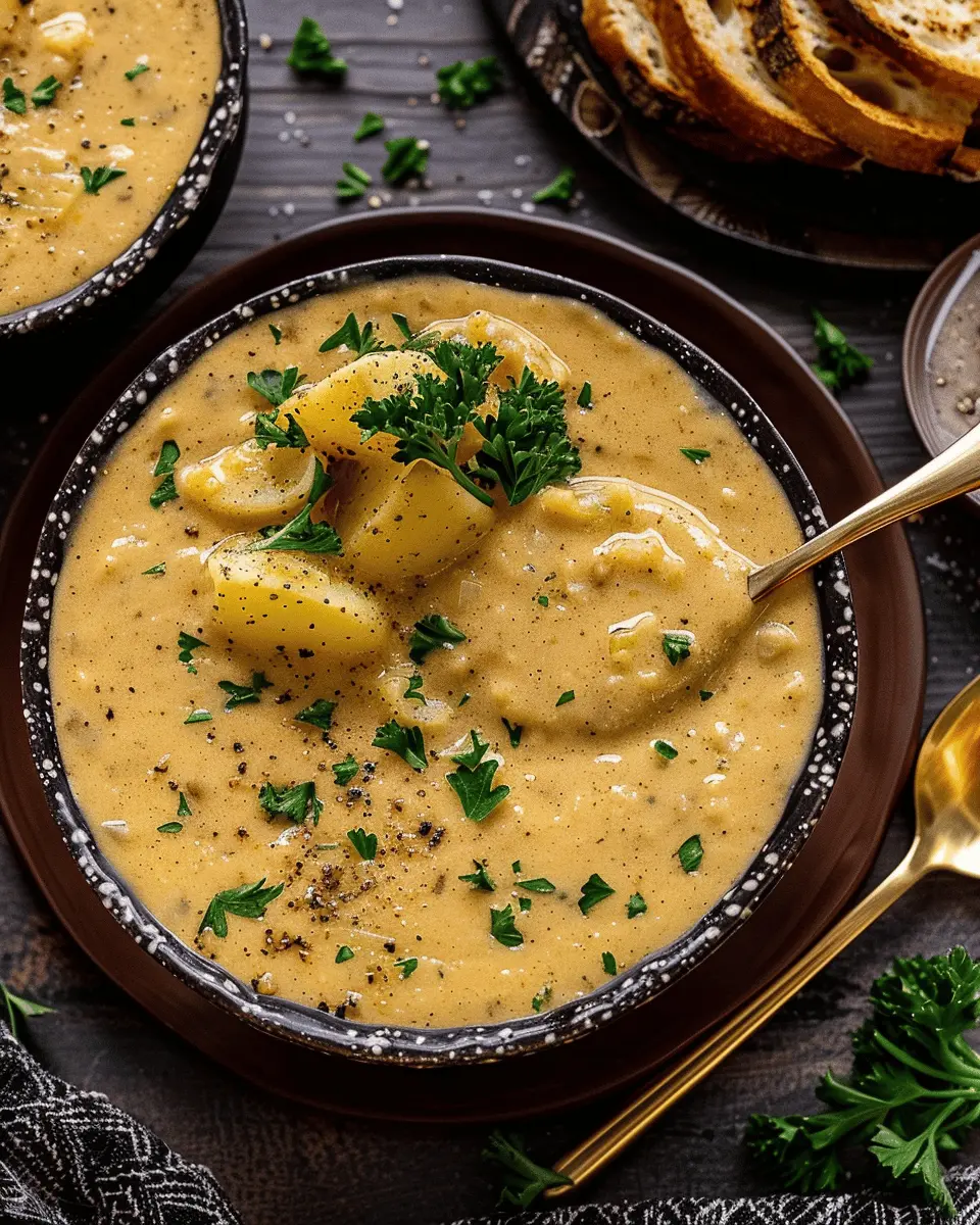 Hearty Cheddar Garlic Herb Potato Soup: Cozy Comfort Food Delights
