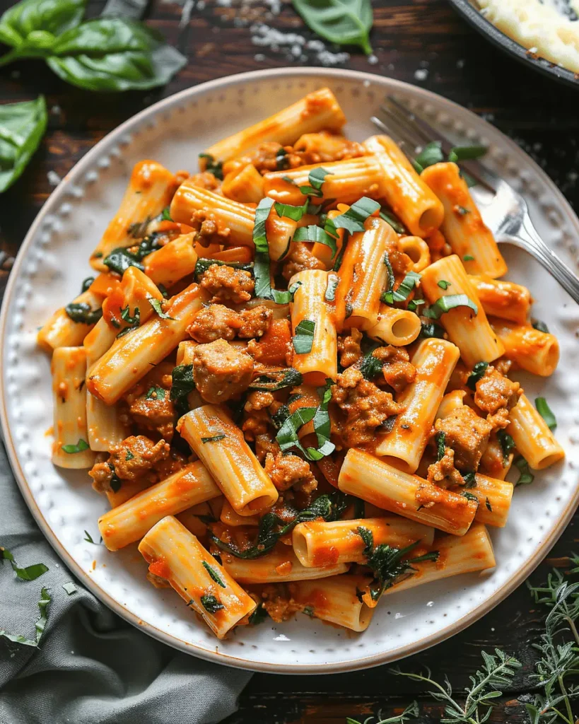 Creamy Sausage Rigatoni