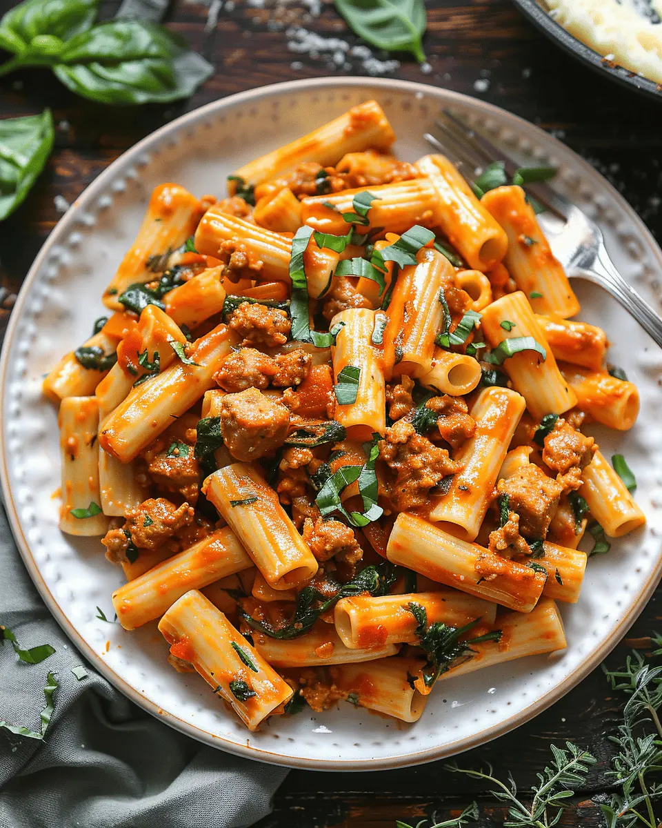 Creamy Sausage Rigatoni