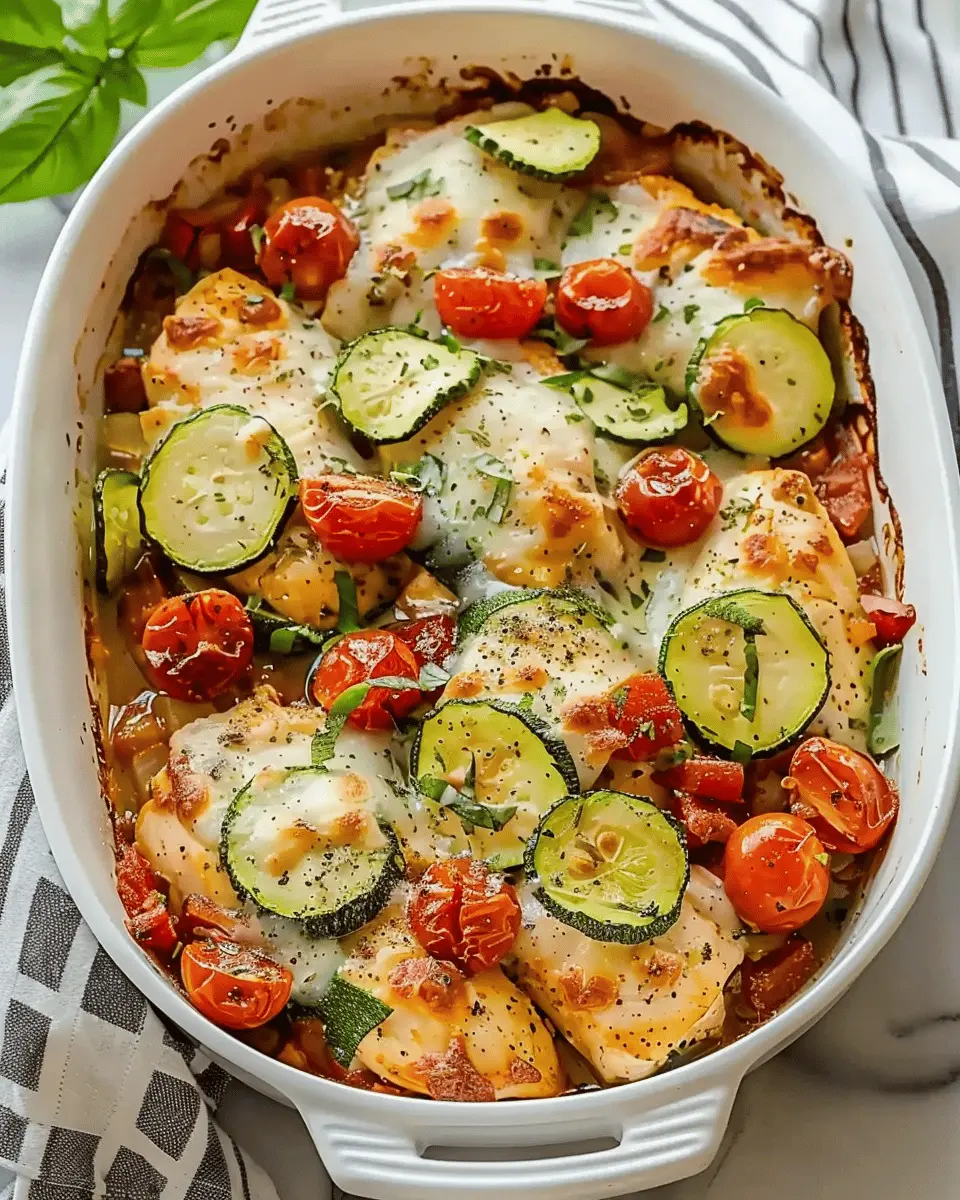 Mediterranean Chicken Zucchini Bake