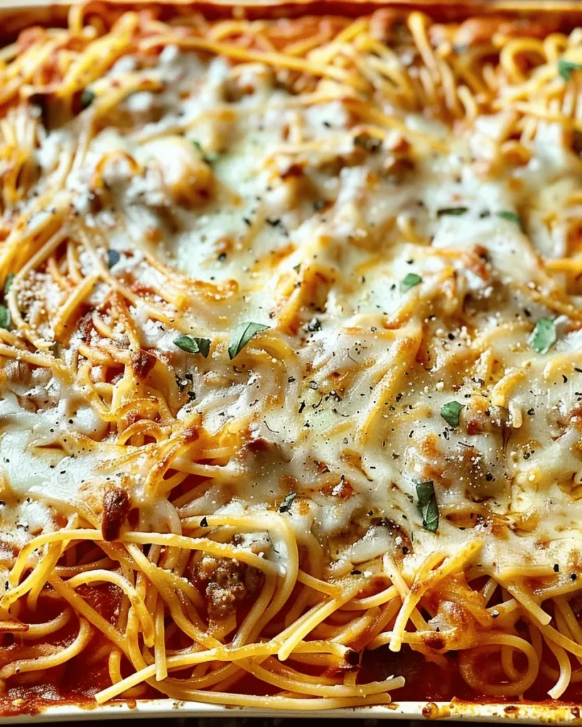 Baked Cream Cheese Spaghetti Casserole
