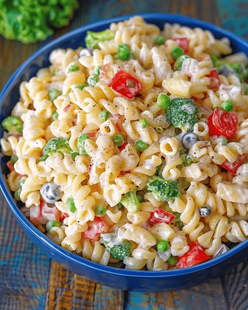 Creamy Pasta Salad with Turkey Bacon and Chicken Ham Delight