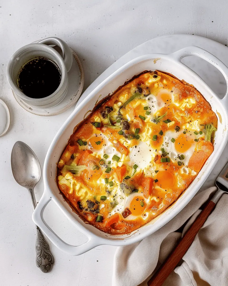 Sweet Potato Egg Breakfast Casserole with Turkey Bacon Delight