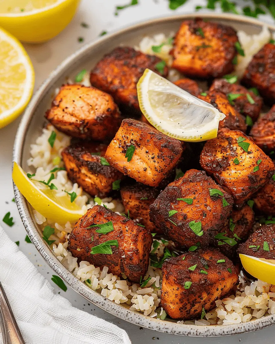 Blackened Air Fryer Salmon Bites: Easy, Juicy Flavor Explosion