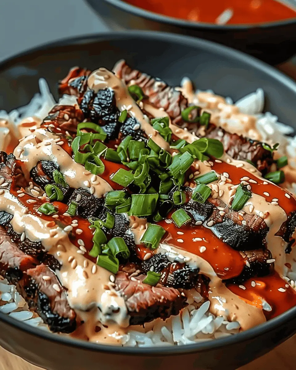 Korean BBQ Steak Rice Bowls with Spicy Cream Sauce: Easy and Delicious
