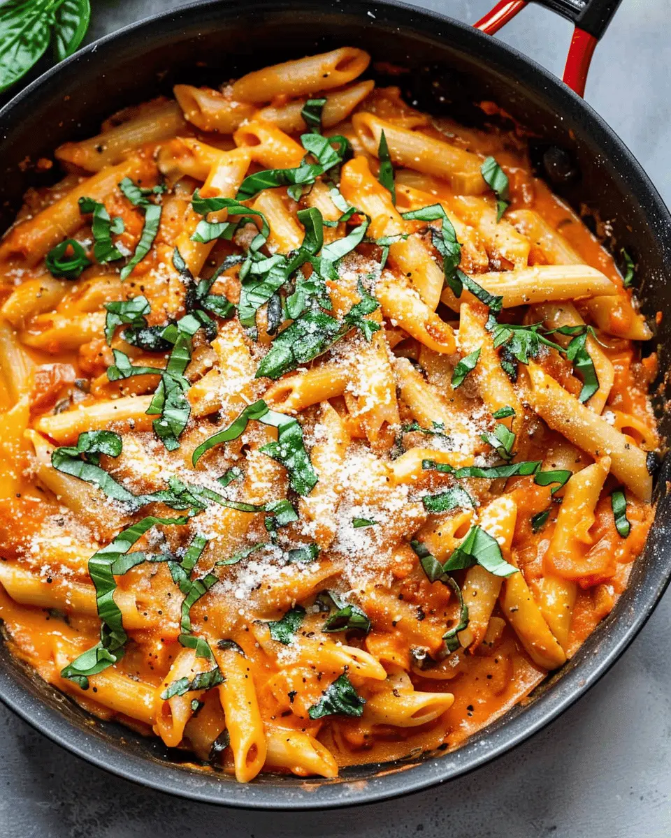 One Pan Creamy Tomato Pasta with Turkey Bacon: Easy and Delicious