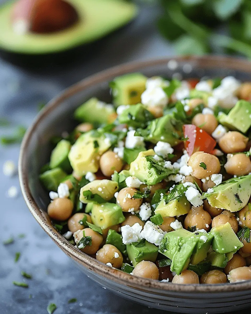 easy best appetizers recipes: Refreshing Chickpea, Avocado, & Feta Salad