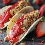 Easy Best Appetizers recipes : Strawberry Crunch Cheesecake Tacos