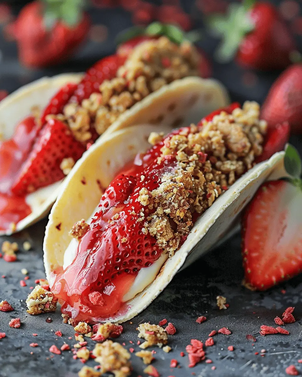 Easy Best Appetizers Recipes: Indulgent Strawberry Crunch Cheesecake Tacos