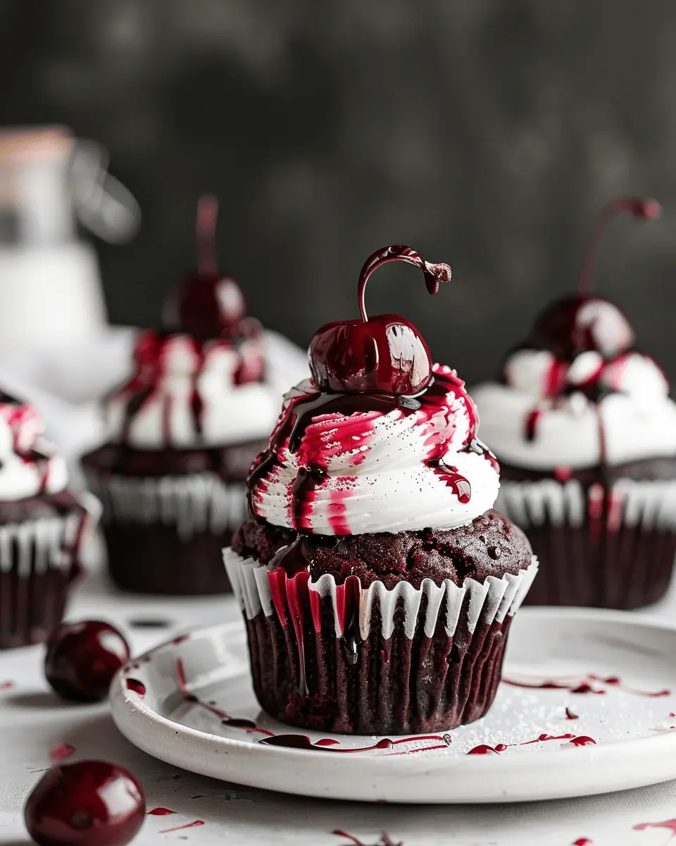 Easy Halloween Food Ideas: Indulgent Black Forest Cupcakes Recipe