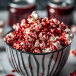 Easy Halloween food ideas : Bloody Red Velvet Popcorn