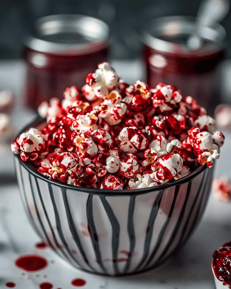 Easy Halloween Food Ideas: Indulgent Bloody Red Velvet Popcorn
