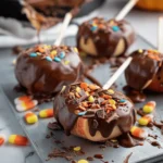 Easy Halloween food ideas : Chocolate Covered Caramel Apple Slices