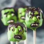 Easy Halloween food ideas : Frankenstein Cake Pops