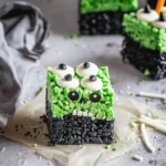 Easy Halloween food ideas : Frankenstein Halloween Rice Krispie Treats
