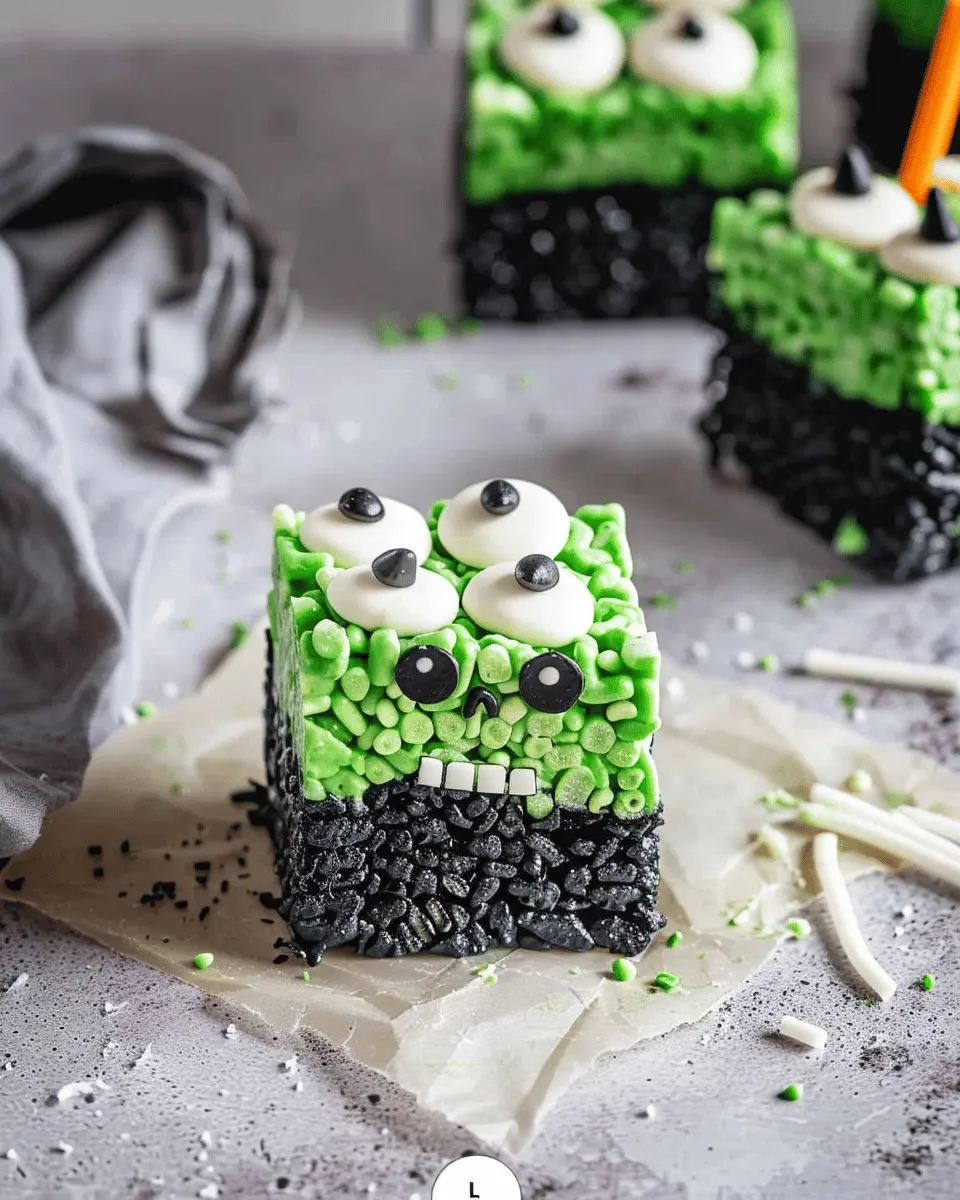 Easy Halloween food ideas: Delightful Frankenstein Halloween Rice Krispie Treats