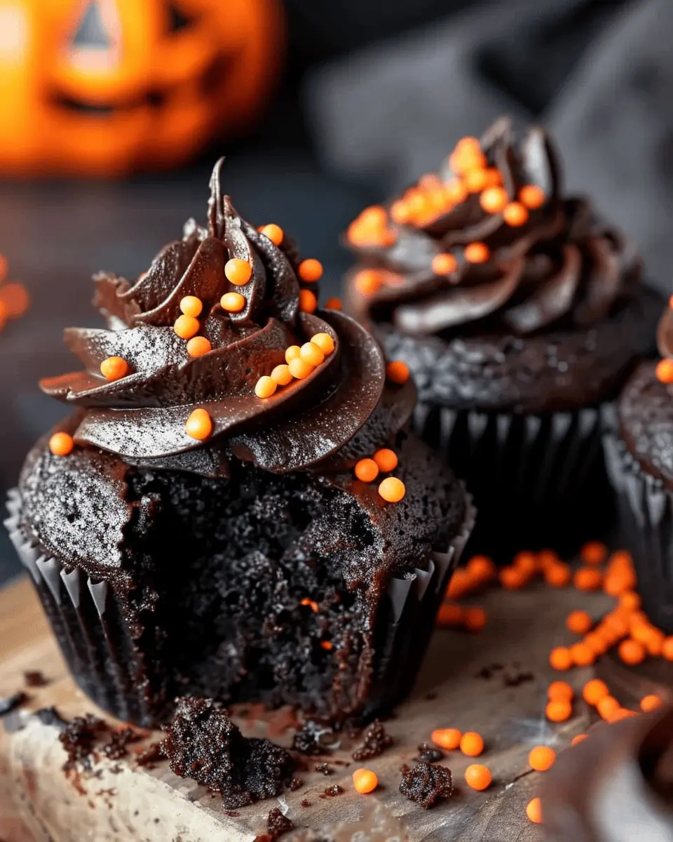 Easy Halloween Food Ideas: Indulgent Halloween Chocolate Cupcakes