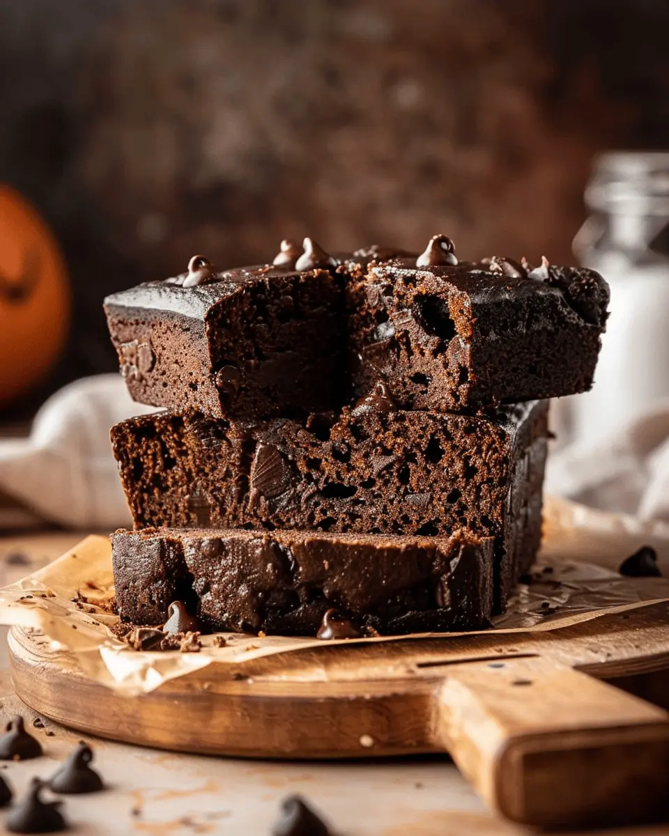 Easy Halloween Food Ideas: Indulgent Moist Chocolate Pumpkin Bread
