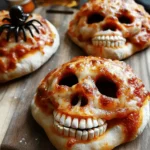 Easy Halloween food ideas : Pizza Skulls