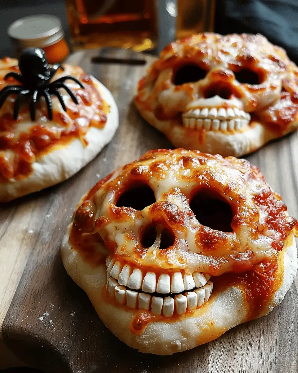 Easy Halloween food ideas: Indulgent Pizza Skulls with Turkey Bacon