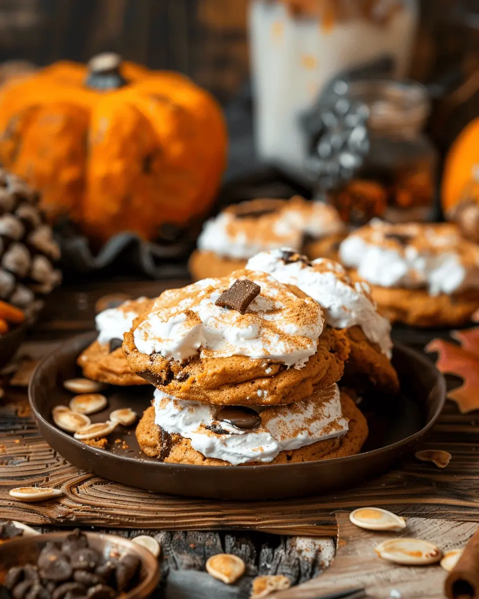 Easy Halloween Food Ideas: Indulgent Pumpkin S’mores Cookies