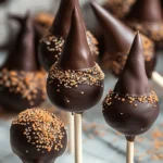 Easy Halloween food ideas : Witch Hat Cake Pops