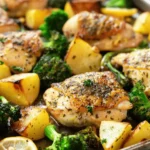 Easy Healthy dinner recipes : Sheet Pan Lemon Chicken with Potatoes and Broccoli