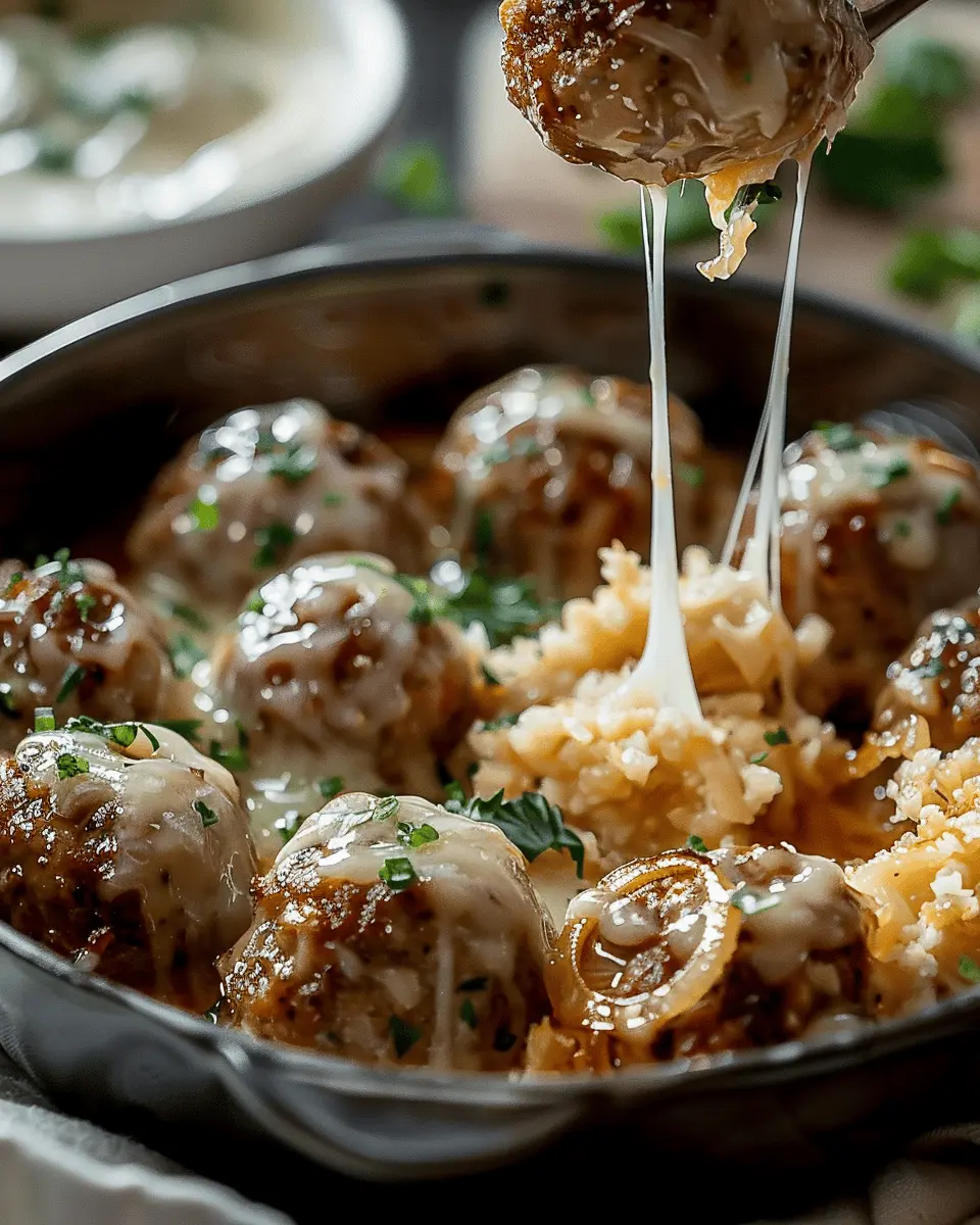 Easy Summer Meals Ideas: Cheesy French Onion Meatballs Delight